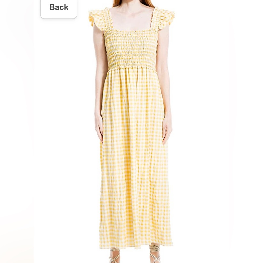 Max Studio, NWT, Yellow and White Maxi Dress, Org 128, SZ Xs Gingham print